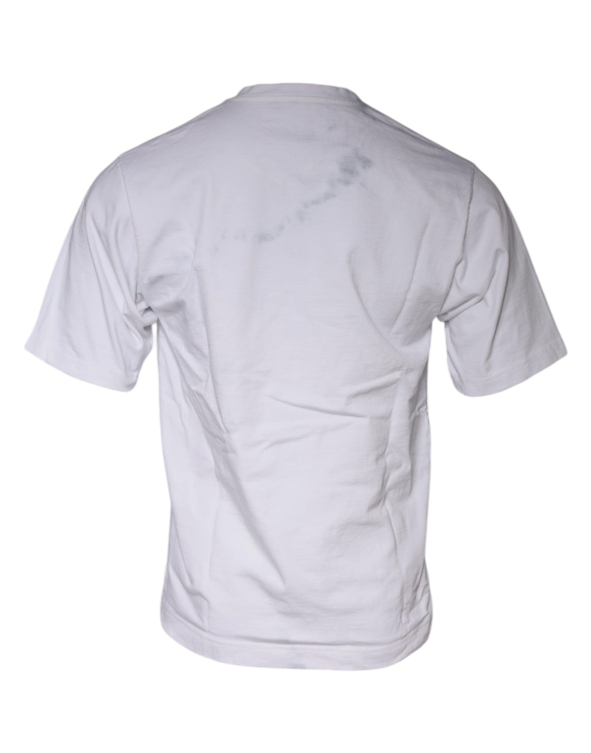 T-shirt en coton à col rond avec imprimé du logo blanc de Dolce &amp; Gabbana
