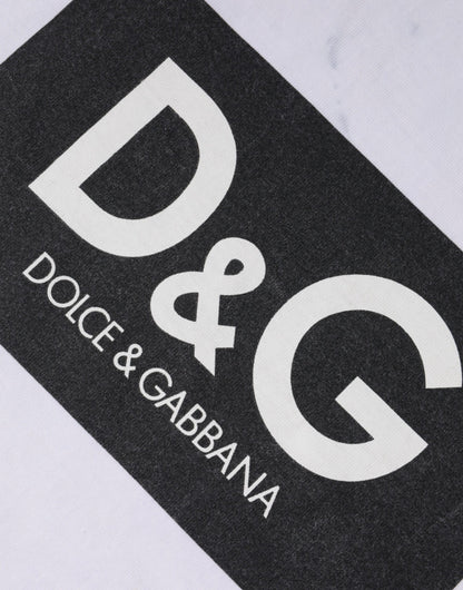 Dolce &amp; Gabbana wit T-shirt met logo-print, gemaakt van katoen, met ronde hals.