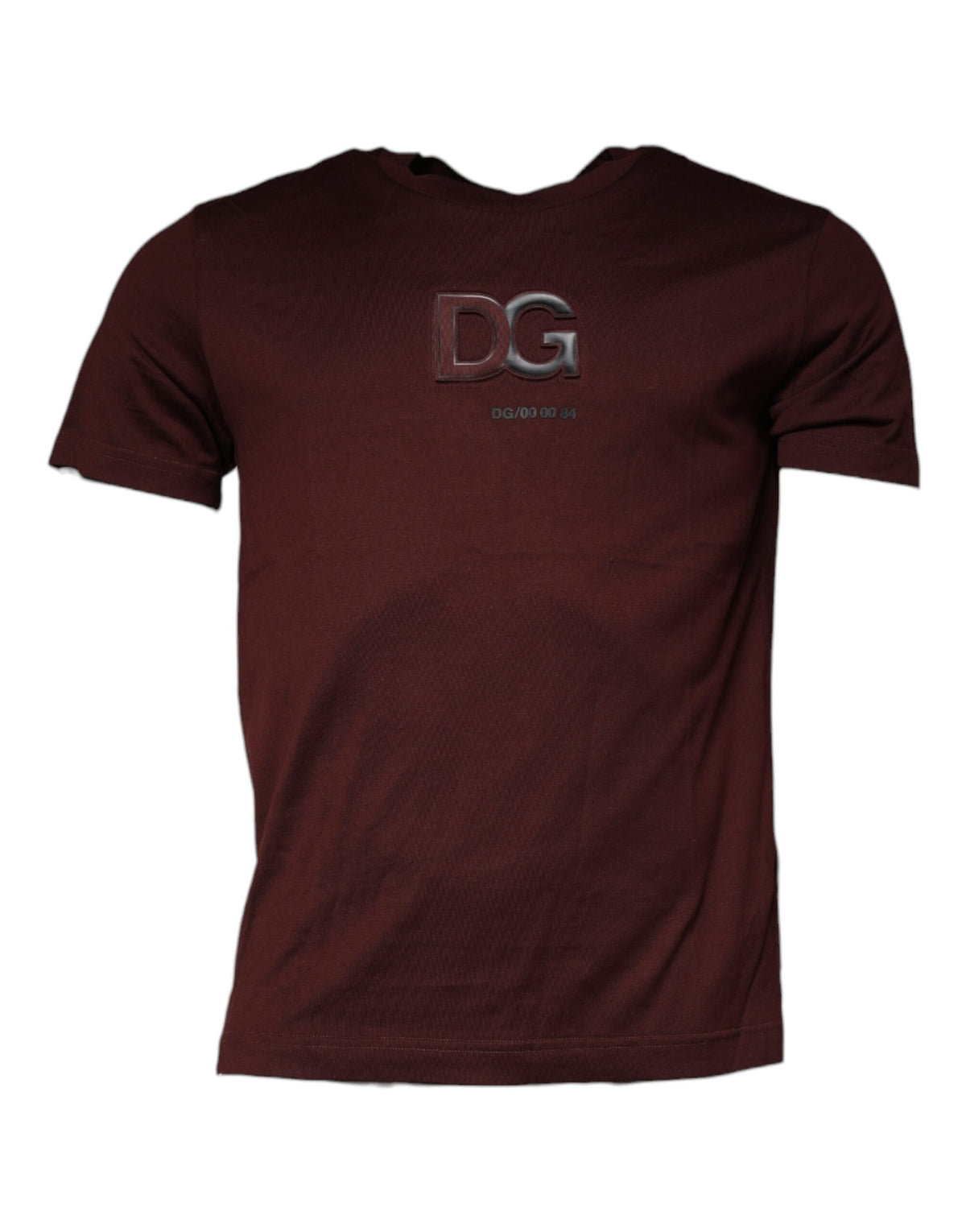 T-shirt en coton à col rond marron avec logo DG de Dolce &amp; Gabbana
