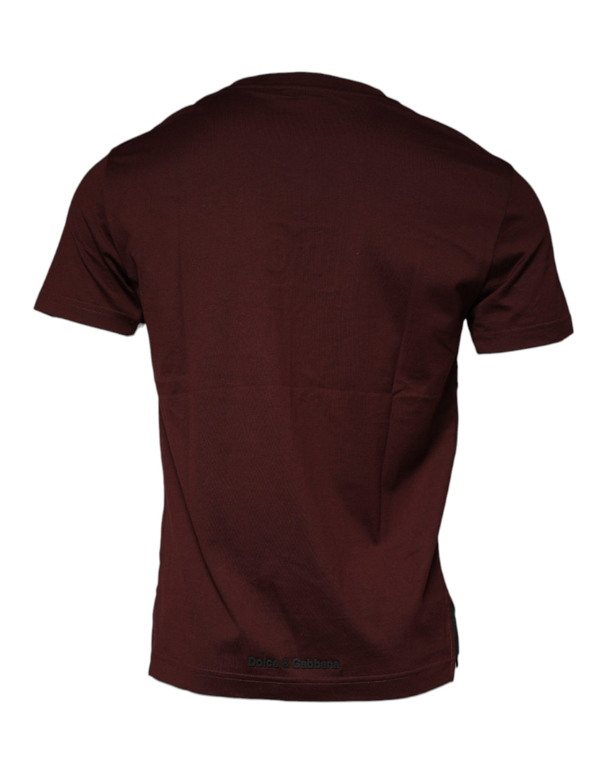 T-shirt en coton à col rond marron avec logo DG de Dolce &amp; Gabbana