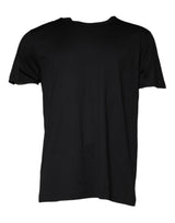 T-shirt à manches courtes et col rond en coton noir Dolce &amp; Gabbana