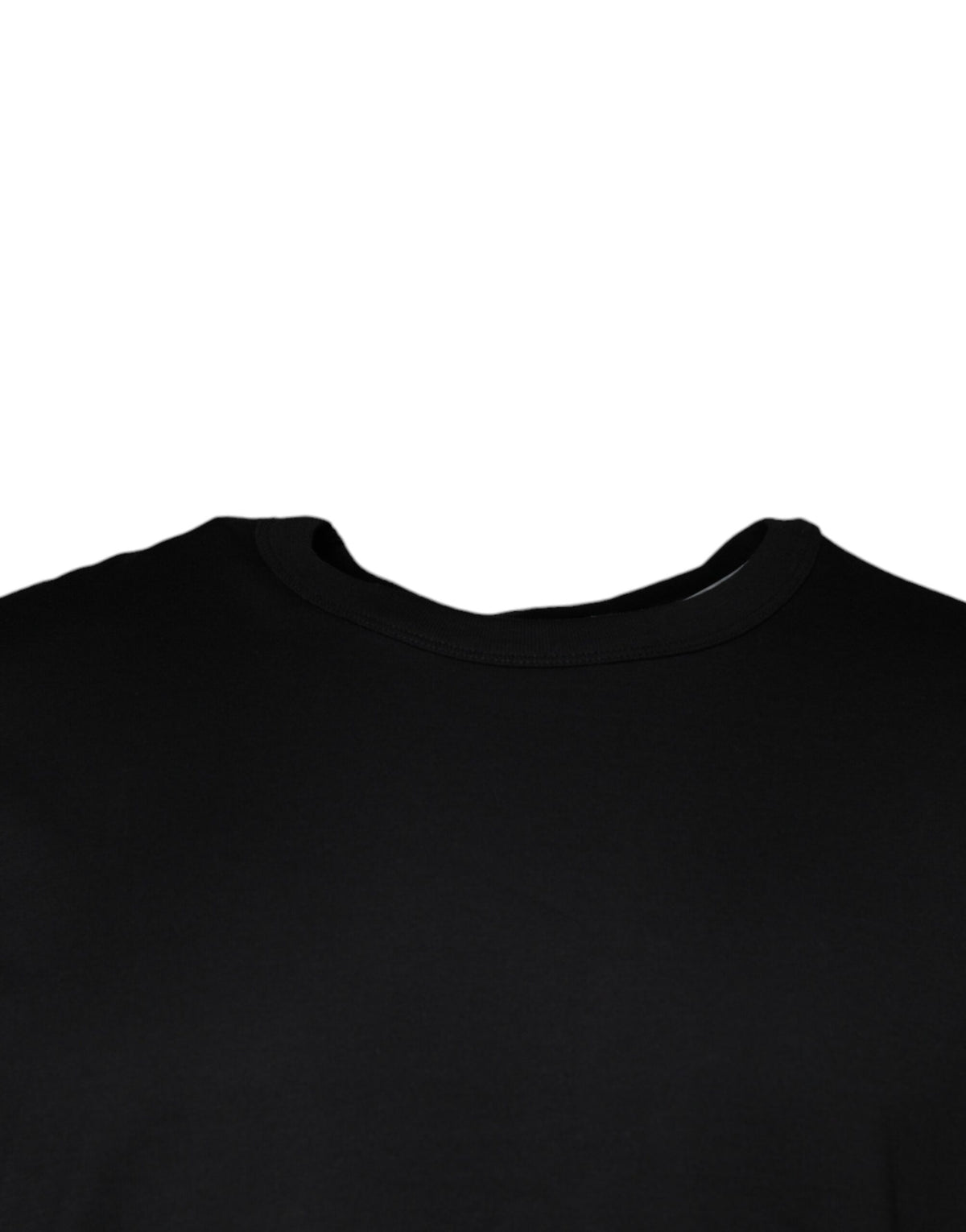 T-shirt à manches courtes et col rond en coton noir Dolce &amp; Gabbana