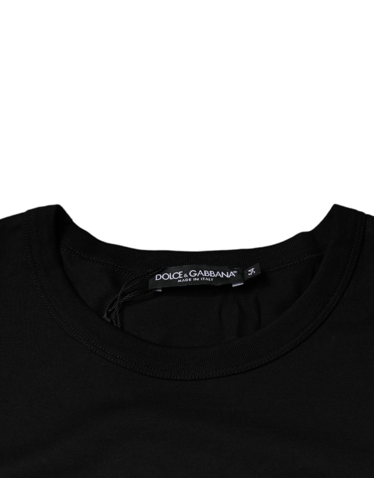 T-shirt à manches courtes et col rond en coton noir Dolce &amp; Gabbana