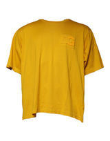 T-shirt à col rond Dolce &amp; Gabbana avec logo en relief moutarde