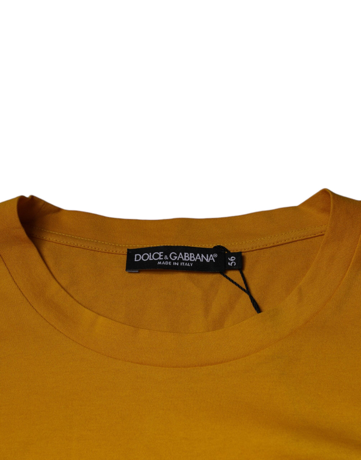 T-shirt à col rond Dolce &amp; Gabbana avec logo en relief moutarde
