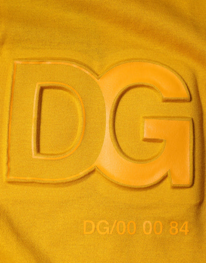 Dolce &amp; Gabbana T-shirt met ronde hals en reliëflogo in mosterdgeel