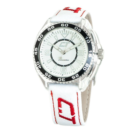 Montre Chronotech en cuir blanc