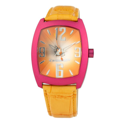 Chronotech Oranje Leren Horloge