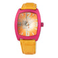 Chronotech Oranje Leren Horloge