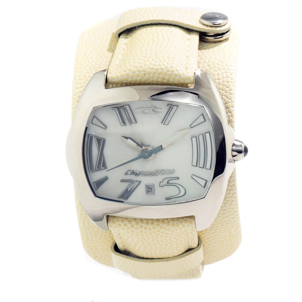 Chronotech Beige Leren Horloge