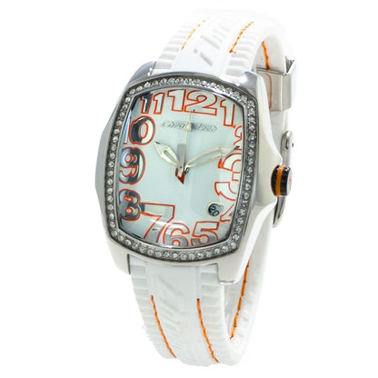Montre Chronotech en caoutchouc blanc