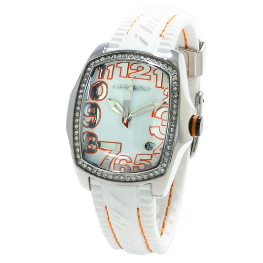Montre Chronotech en caoutchouc blanc