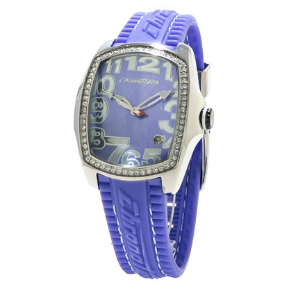 Montre Chronotech en caoutchouc bleu