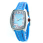 Montre Chronotech en caoutchouc bleu