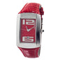 Montre Chronotech en cuir rouge