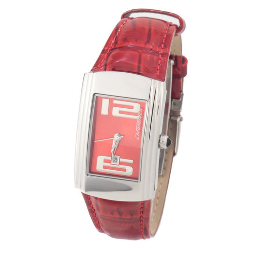 Chronotech Rood Leren Horloge