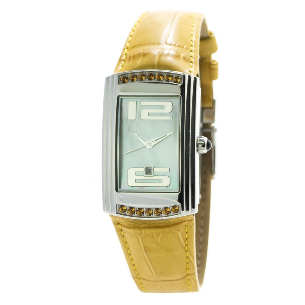Montre Chronotech en cuir jaune
