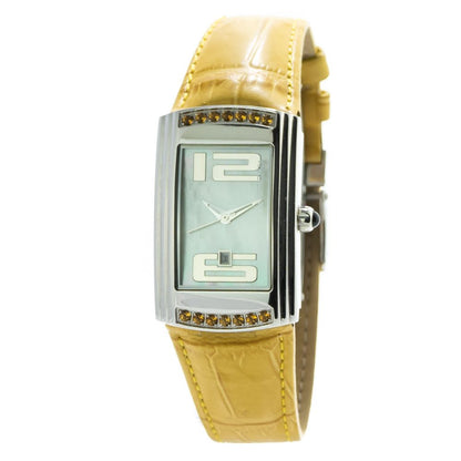 Montre Chronotech en cuir jaune