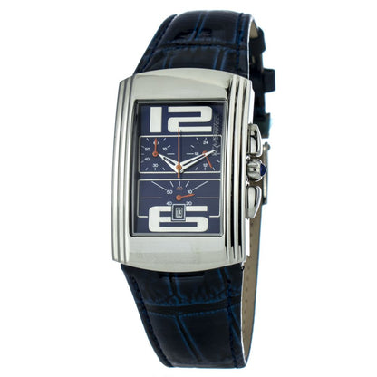 Chronotech Blauw Leren Horloge