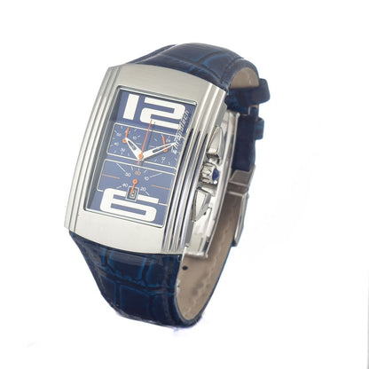 Chronotech Blauw Leren Horloge