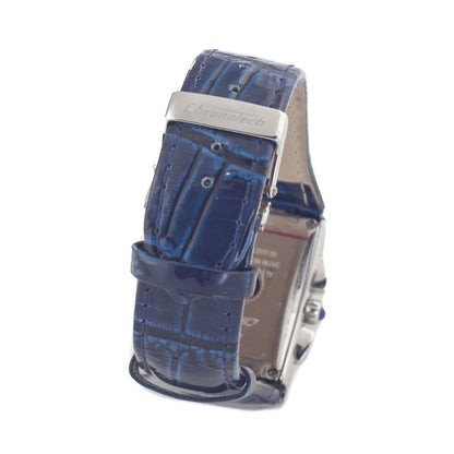 Chronotech Blauw Leren Horloge