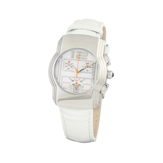 Montre Chronotech en cuir blanc