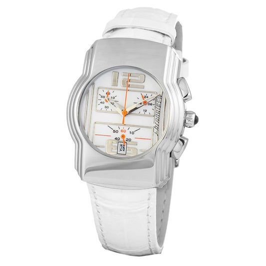 Montre Chronotech en cuir blanc