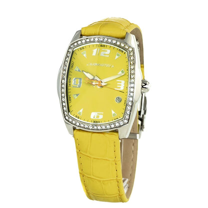 Montre Chronotech en cuir jaune