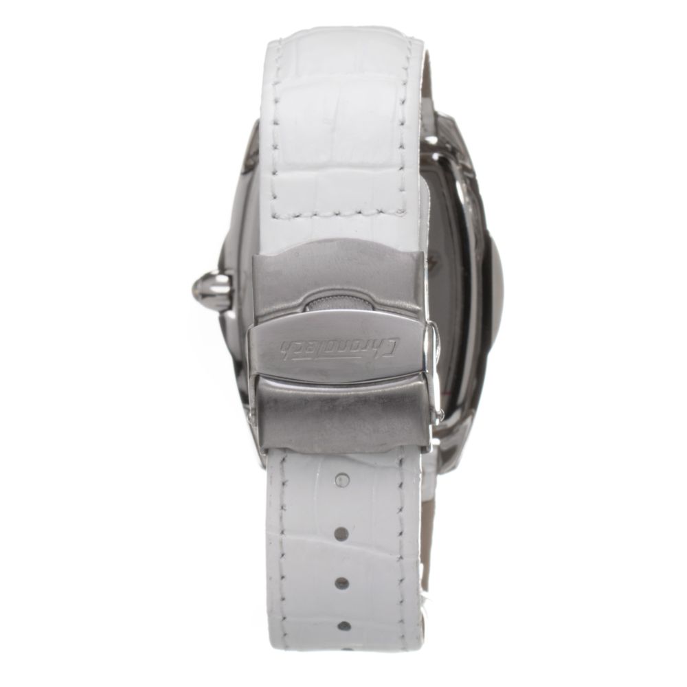 Montre Chronotech en cuir blanc