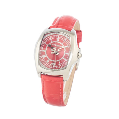 Montre Chronotech en cuir rouge