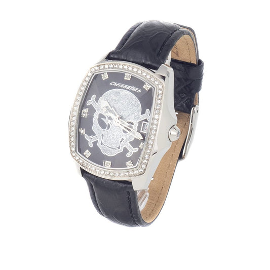 Montre Chronotech en cuir noir