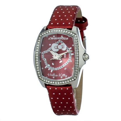 Montre Chronotech en cuir rouge