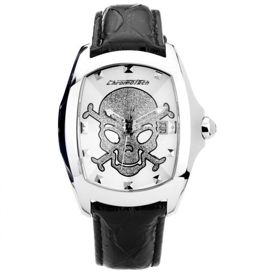 Montre Chronotech en cuir noir