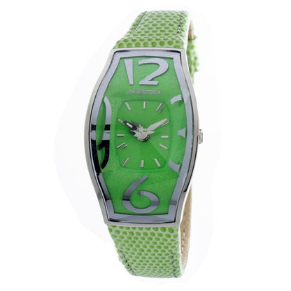 Montre Chronotech en cuir vert