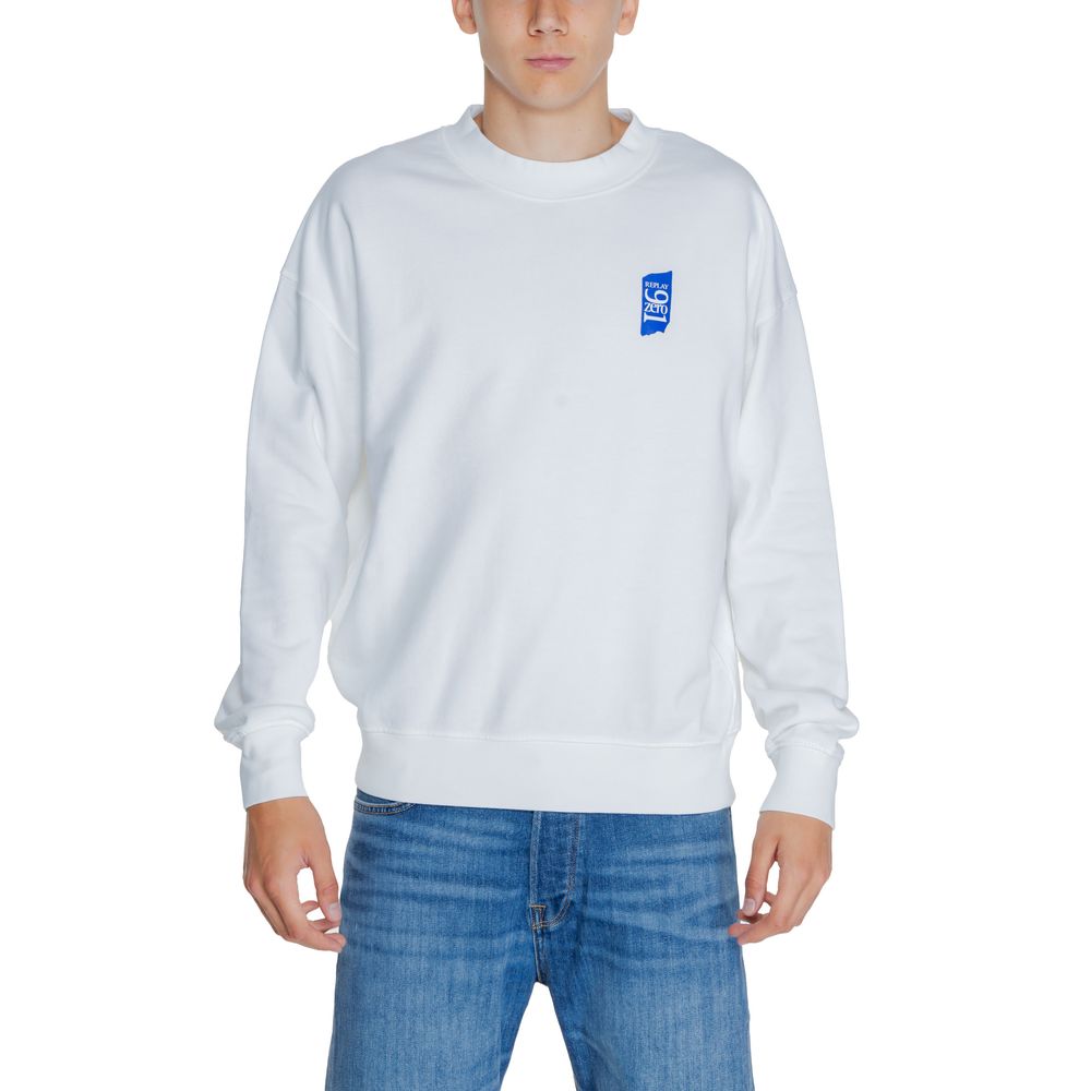 Sweat-shirt en coton blanc Replay