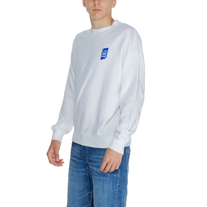 Sweat-shirt en coton blanc Replay
