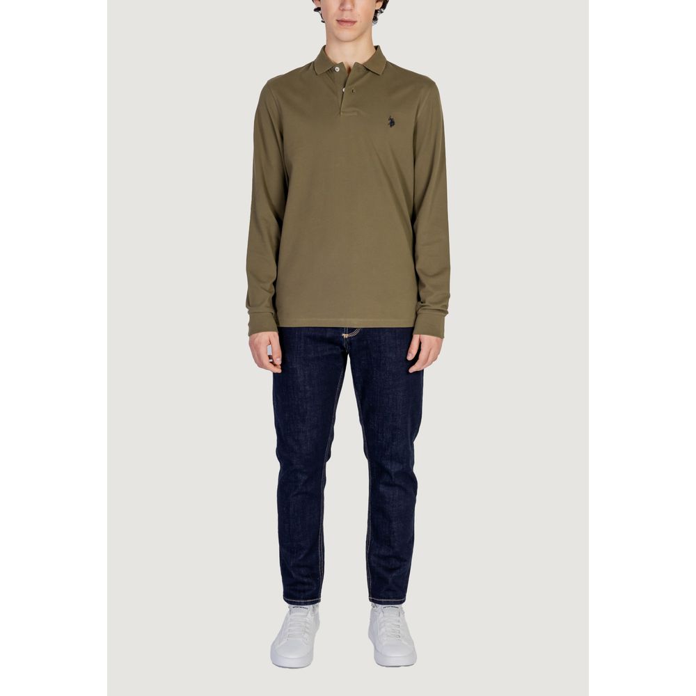 US POLO ASSN. Chemise à manches longues en coton vert