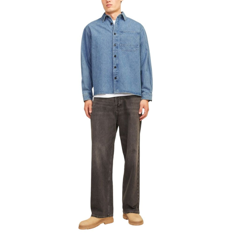 Chemise en coton bleu clair Jack Jones