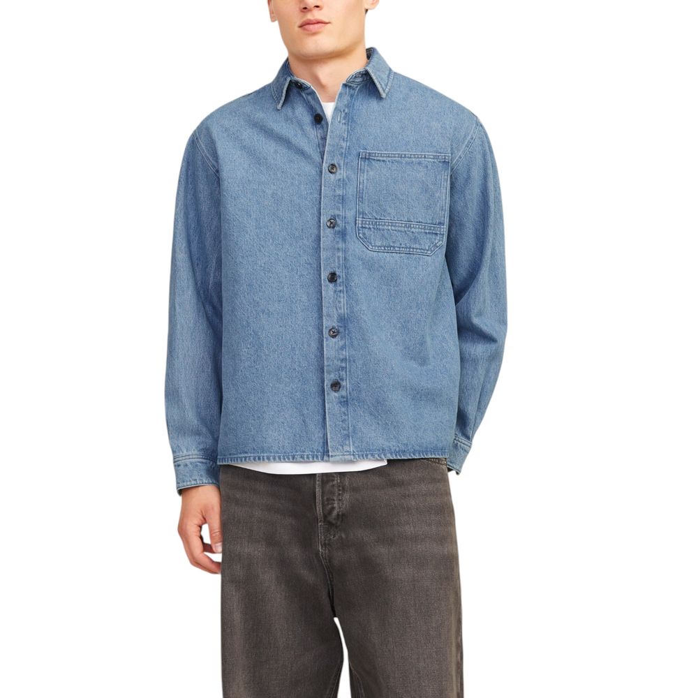 Chemise en coton bleu clair Jack Jones