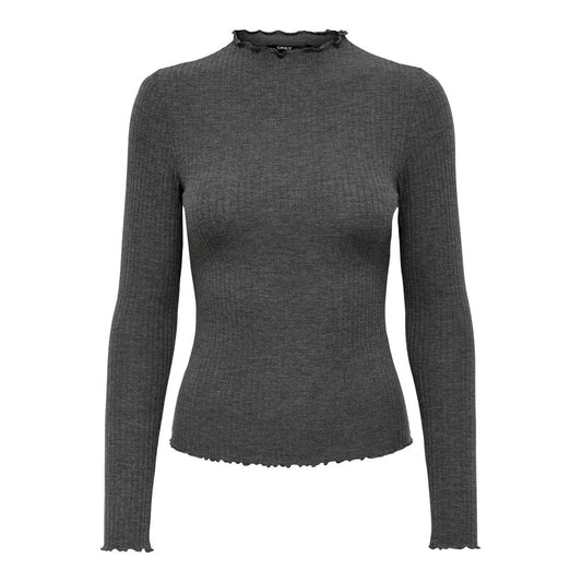 Col roulé gris en polyester uniquement
