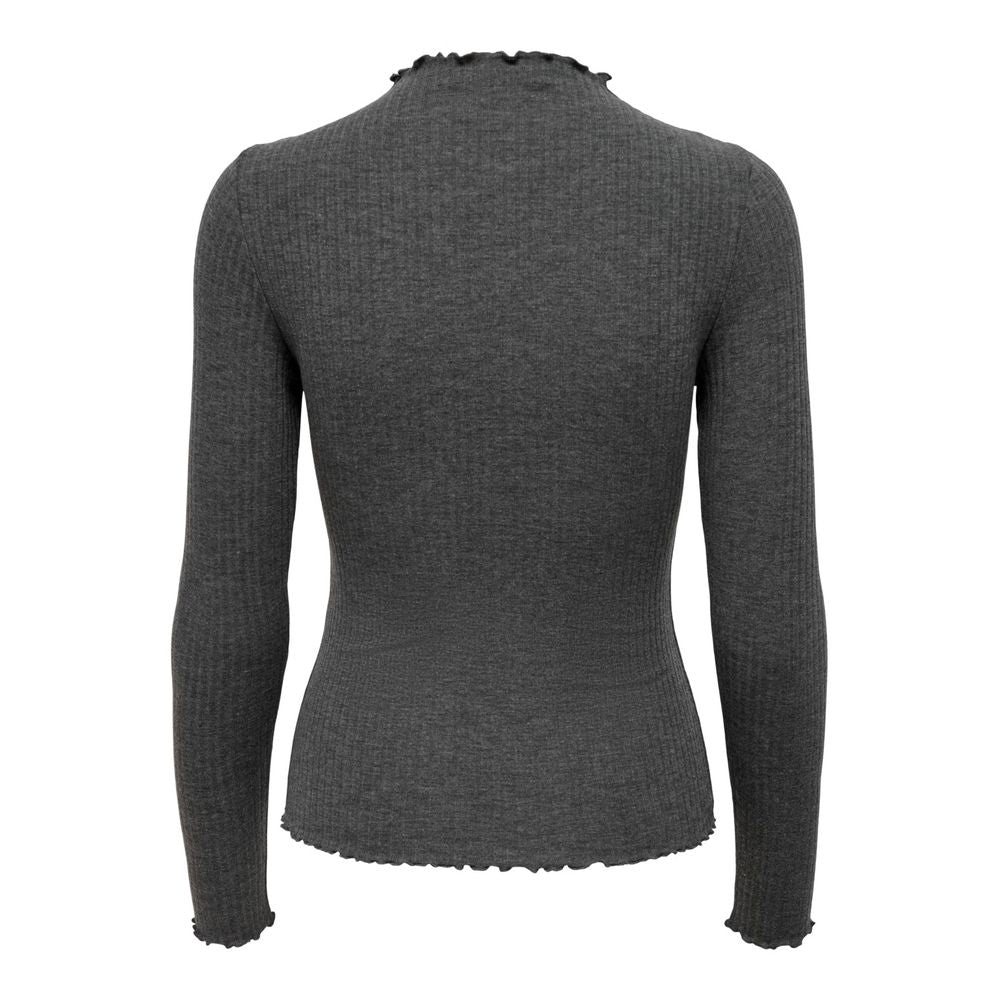 Col roulé gris en polyester uniquement