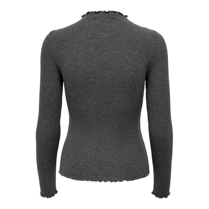 Col roulé gris en polyester uniquement