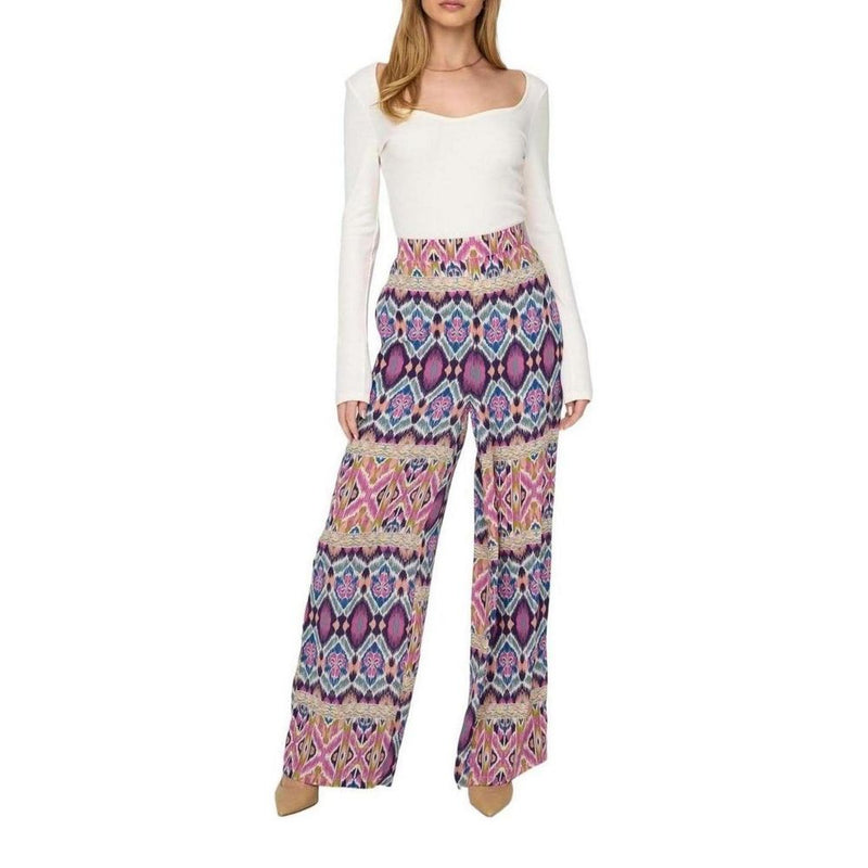 Only ONLALMA LIFE POLY PALAZZO PANT AOP PTM - Multicolor