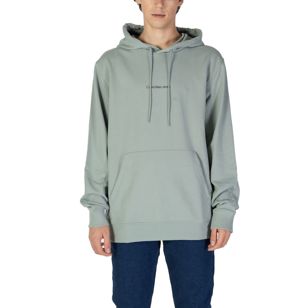Sweat à capuche en coton vert Calvin Klein Jeans