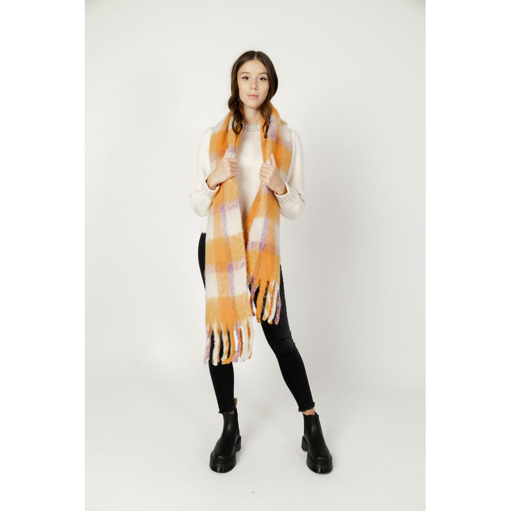 Only ONLMIA Check Scarf - Stylish Orange Polyester Accessory