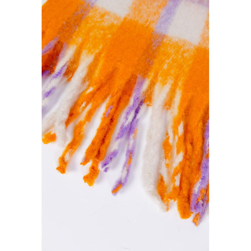 Only ONLMIA Check Scarf - Chic Orange Accessory for Women