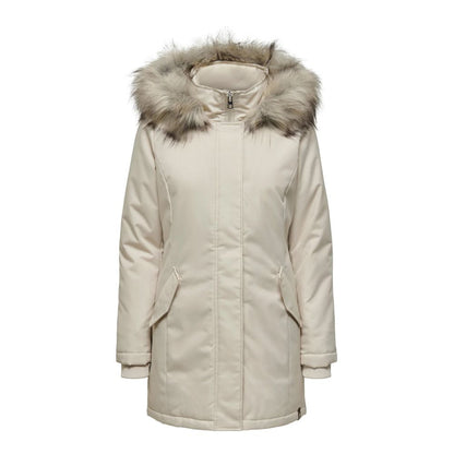 Seul le parka beige en polyester