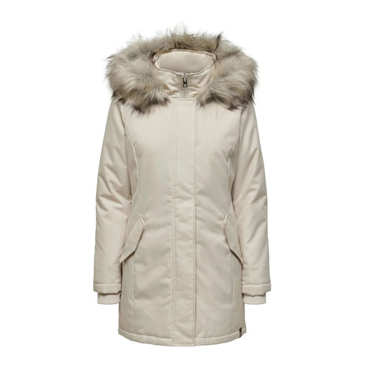 Seul le parka beige en polyester