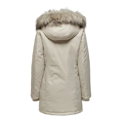 Seul le parka beige en polyester