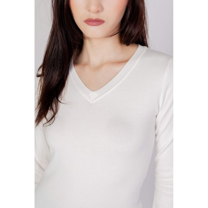 Guess GENA VN LS W2YR31 Z2V62 Women's White Cotton Sweater